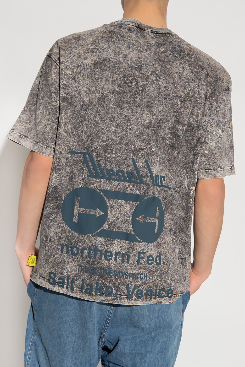 【関税&送料込】Diesel Grey Cotton M-Valary-R T-Shirt Diesel Grey Cotton M-valary-r Top In 9dt | ModeSens